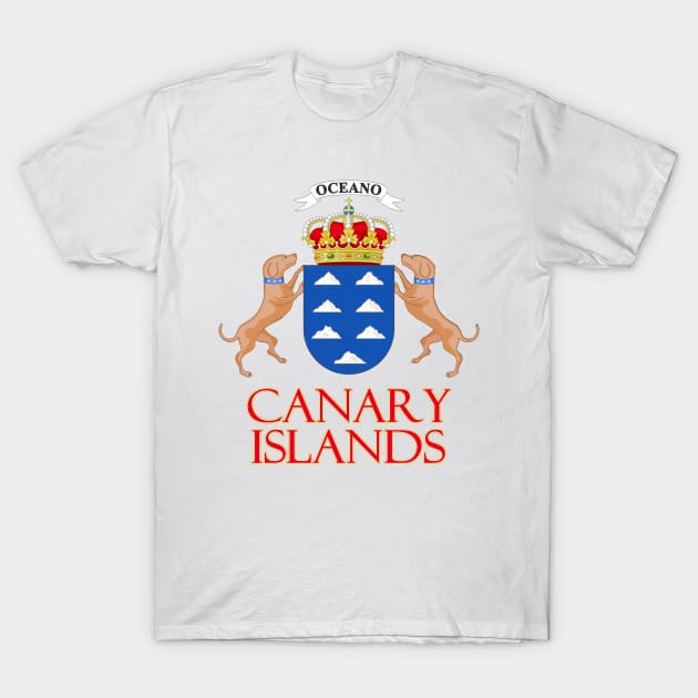 Canary Islands - Coat of Arms Design T-Shirt by Naves